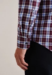 seidensticker Flanellhemd Slim Langarm Button-Down-Kragen 