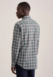 seidensticker Flanellhemd Slim Langarm Button-Down-Kragen Dunkelgrün/Grün
