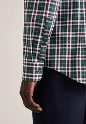 seidensticker Flanellhemd Slim Langarm Button-Down-Kragen Dunkelgrün/Grün