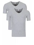 Yazubi V-Shirt Basic V-Neck Tee Grau/Hellgrau