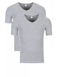 Yazubi V-Shirt Basic V-Neck Tee Grau/Hellgrau