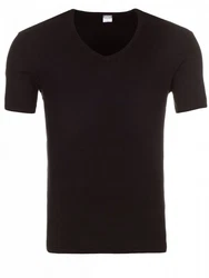 Yazubi V-Shirt Basic V-Neck Tee Schwarz/Dunkelbraun