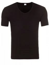 Yazubi V-Shirt Basic V-Neck Tee Schwarz/Dunkelbraun