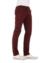 WOTEGA Chinohose Adriano Herren Slim Fit Chinohose Dunkelrot/Bordeaux/Rot