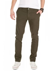 WOTEGA Chinohose Adriano Herren Slim Fit Chinohose Khaki/Dunkelgrün