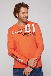Langarmshirt mit Label Prints im Used-Look