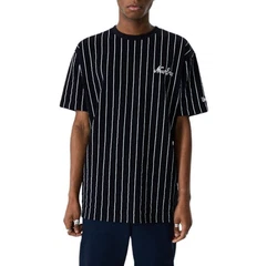 New Era T-Shirt NE Pinstripe Oversizd marineblau/streifen