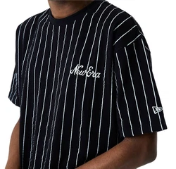 New Era T-Shirt NE Pinstripe Oversizd marineblau/streifen