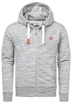 Amaci&Sons Kapuzenpullover MILTON Sweatjacke Grau/Hellgrau