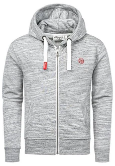 Amaci&Sons Kapuzenpullover MILTON Sweatjacke Grau/Hellgrau