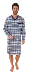 Pyjama Herren Nachthemd langarm - auch in bergre bis Gr. 70 - kariert