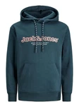 Jack & Jones Sweatshirt JORLAKEWOOD SWEAT HOOD BF LN Türkis/Grün/Dunkelgrün