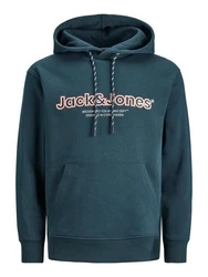 Jack & Jones Sweatshirt JORLAKEWOOD SWEAT HOOD BF LN Türkis/Grün/Dunkelgrün
