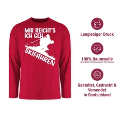 Shirtracer Rundhalsshirt Mir reicht's ich geh Skifahren weiß