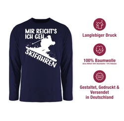 Shirtracer Rundhalsshirt Mir reicht's ich geh Skifahren weiß