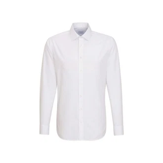 Seidensticker Herren Shaped Bügelfrei Kent Langarm Business Shirt Weiß/Creme