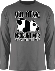 Shirtracer Rundhalsshirt Ich atme produktiver wird es nicht mehr mit Panda weiß