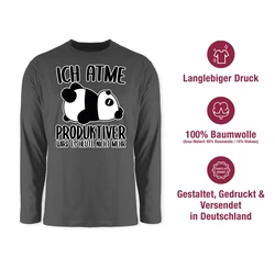 Shirtracer Rundhalsshirt Ich atme produktiver wird es nicht mehr mit Panda weiß
