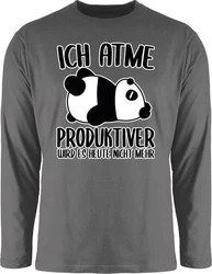 Shirtracer Rundhalsshirt Ich atme produktiver wird es nicht mehr mit Panda weiß