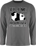 Shirtracer Rundhalsshirt Ich atme produktiver wird es nicht mehr mit Panda weiß
