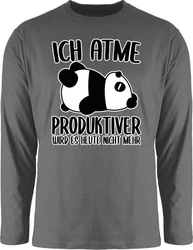 Shirtracer Rundhalsshirt Ich atme produktiver wird es nicht mehr mit Panda weiß