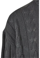 Urban Classics Rundhalspullover Boxy Sweater Dunkelgrau/Grau/Schwarz