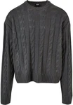 Urban Classics Rundhalspullover Boxy Sweater Dunkelgrau/Grau/Schwarz