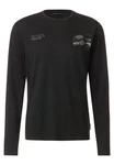 STREET ONE MEN T-Shirt mit Rundhalsausschnitt Schwarz/Dunkelgrau