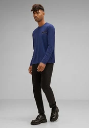 STREET ONE MEN T-Shirt mit Rundhalsausschnitt Hellblau/Blau/Schwarz