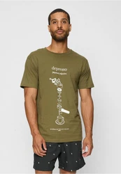 Mister Tee T-Shirt Depresso Tee Braun/Dunkelgrün/Lila