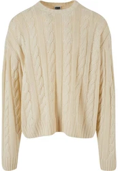 Urban Classics Rundhalspullover Boxy Sweater Beige/Khaki/Weiß/Orange