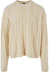 Urban Classics Rundhalspullover Boxy Sweater Beige/Khaki/Weiß/Orange