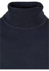 Urban Classics Rundhalspullover Herren Knitted Turtleneck Sweater (1-tlg) Dunkelblau/Blau
