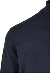 Urban Classics Rundhalspullover Herren Knitted Turtleneck Sweater (1-tlg) Dunkelblau/Blau