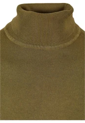 Urban Classics Rundhalspullover Herren Knitted Turtleneck Sweater (1-tlg) Dunkelgrün/Khaki