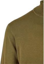 Urban Classics Rundhalspullover Herren Knitted Turtleneck Sweater (1-tlg) Dunkelgrün/Khaki
