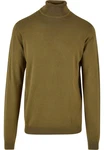 Urban Classics Rundhalspullover Herren Knitted Turtleneck Sweater (1-tlg) Dunkelgrün/Khaki