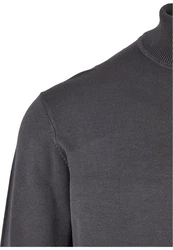 Urban Classics Rundhalspullover Herren Knitted Turtleneck Sweater (1-tlg) Dunkelgrau/Grau/Dunkelblau