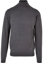 Urban Classics Rundhalspullover Herren Knitted Turtleneck Sweater (1-tlg) Dunkelgrau/Grau/Dunkelblau