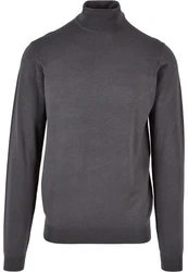 Urban Classics Rundhalspullover Herren Knitted Turtleneck Sweater (1-tlg) Dunkelgrau/Grau/Dunkelblau