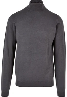 Urban Classics Rundhalspullover Herren Knitted Turtleneck Sweater (1-tlg) Dunkelgrau/Grau/Dunkelblau