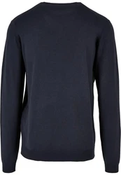 URBAN CLASSICS Rundhalspullover Urban Classics Herren Knitted Crewneck Sweater Dunkelblau/Blau