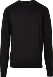 URBAN CLASSICS Rundhalspullover Urban Classics Herren Knitted Crewneck Sweater Schwarz/Dunkelblau