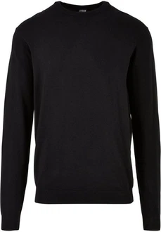 URBAN CLASSICS Rundhalspullover Urban Classics Herren Knitted Crewneck Sweater Schwarz/Dunkelblau
