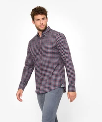 Brax Langarmhemd Rot/Bordeaux/Hellblau/Dunkelrot
