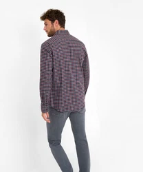 Brax Langarmhemd Rot/Bordeaux/Hellblau/Dunkelrot