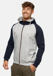 Indicode Kapuzenpullover INPulko Grau/Dunkelblau/Hellgrau