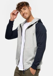 Indicode Kapuzenpullover INPulko Grau/Dunkelblau/Hellgrau