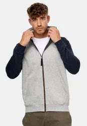Indicode Kapuzenpullover INPulko Grau/Dunkelblau/Hellgrau