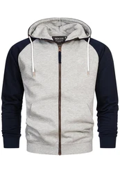 Indicode Kapuzenpullover INPulko Grau/Dunkelblau/Hellgrau